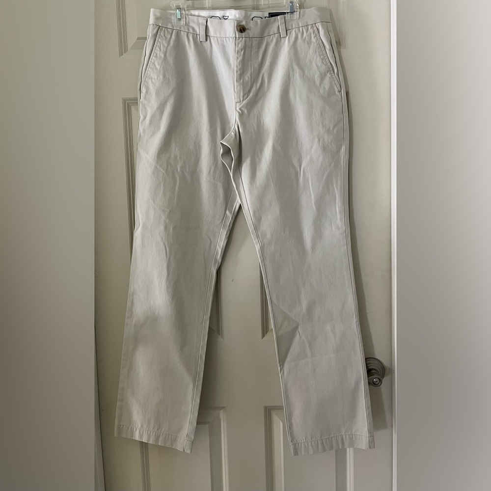 Men’s Vineyard Vines slim fit Breaker pant, off white/cream..size 34/32